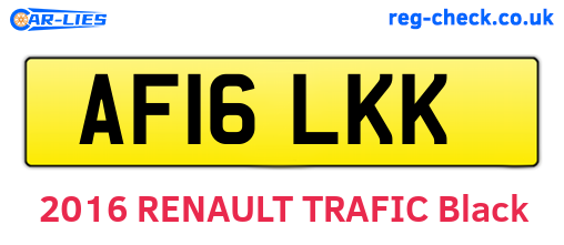 AF16LKK are the vehicle registration plates.