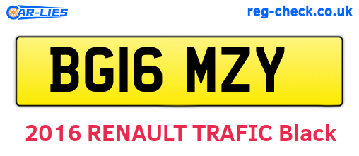 BG16MZY are the vehicle registration plates.