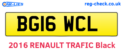 BG16WCL are the vehicle registration plates.