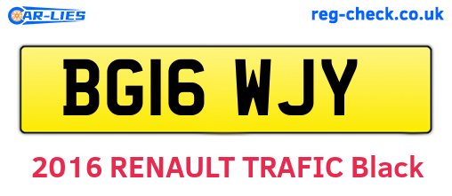 BG16WJY are the vehicle registration plates.