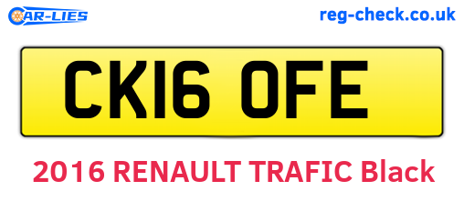 CK16OFE are the vehicle registration plates.