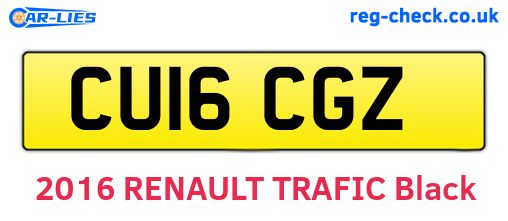 CU16CGZ are the vehicle registration plates.