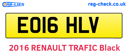 EO16HLV are the vehicle registration plates.