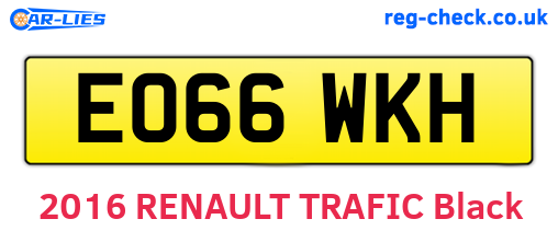 EO66WKH are the vehicle registration plates.