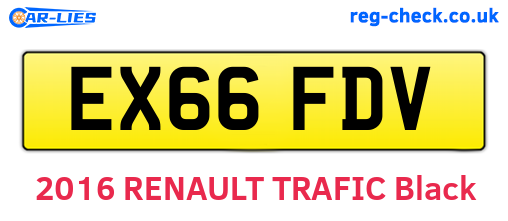 EX66FDV are the vehicle registration plates.