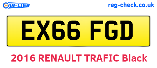 EX66FGD are the vehicle registration plates.
