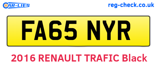 FA65NYR are the vehicle registration plates.