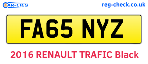 FA65NYZ are the vehicle registration plates.