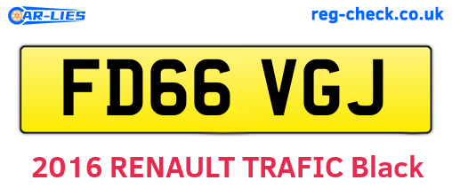 FD66VGJ are the vehicle registration plates.