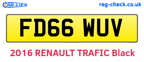 FD66WUV are the vehicle registration plates.