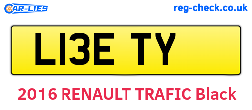L13ETY are the vehicle registration plates.