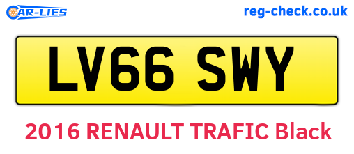 LV66SWY are the vehicle registration plates.