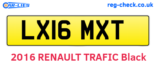 LX16MXT are the vehicle registration plates.