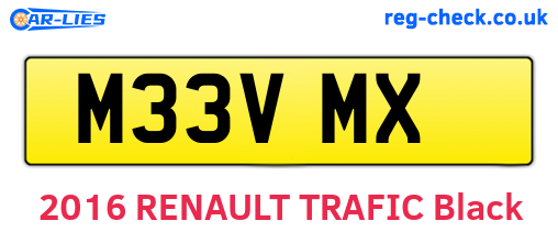 M33VMX are the vehicle registration plates.