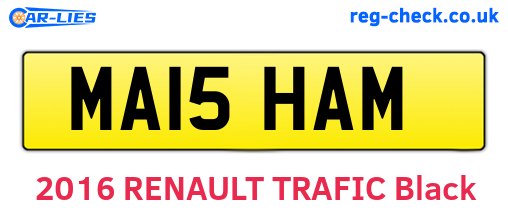 MA15HAM are the vehicle registration plates.