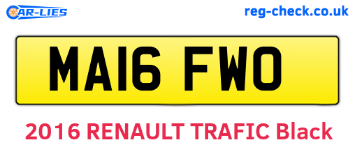MA16FWO are the vehicle registration plates.