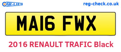 MA16FWX are the vehicle registration plates.