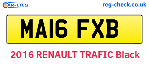 MA16FXB are the vehicle registration plates.
