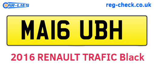 MA16UBH are the vehicle registration plates.