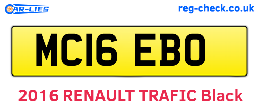 MC16EBO are the vehicle registration plates.