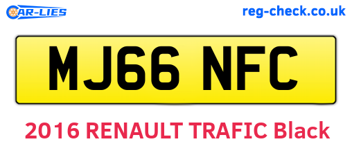 MJ66NFC are the vehicle registration plates.