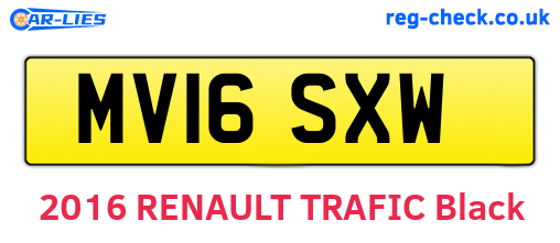 MV16SXW are the vehicle registration plates.
