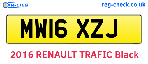 MW16XZJ are the vehicle registration plates.