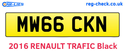 MW66CKN are the vehicle registration plates.