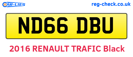ND66DBU are the vehicle registration plates.