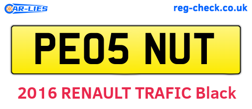 PE05NUT are the vehicle registration plates.