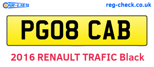 PG08CAB are the vehicle registration plates.