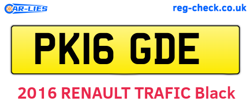 PK16GDE are the vehicle registration plates.