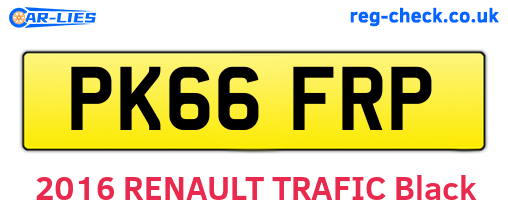 PK66FRP are the vehicle registration plates.