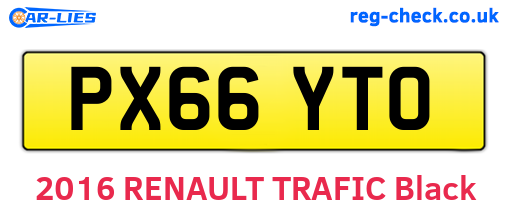 PX66YTO are the vehicle registration plates.