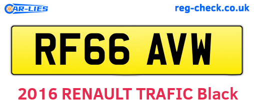 RF66AVW are the vehicle registration plates.
