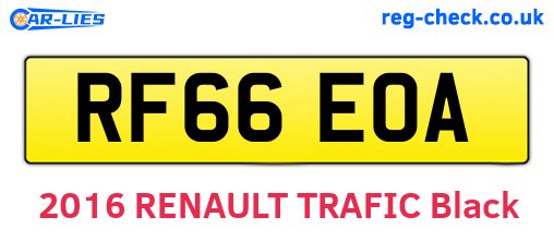 RF66EOA are the vehicle registration plates.