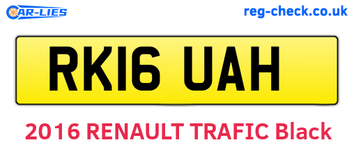 RK16UAH are the vehicle registration plates.