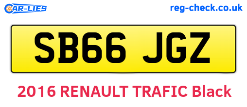 SB66JGZ are the vehicle registration plates.