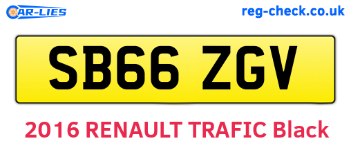 SB66ZGV are the vehicle registration plates.
