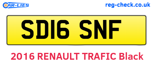 SD16SNF are the vehicle registration plates.