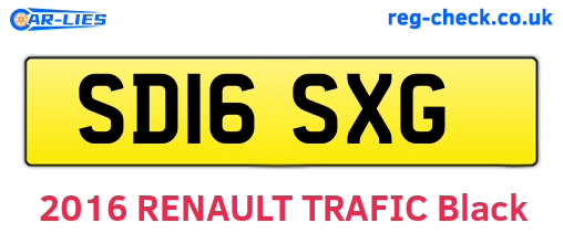 SD16SXG are the vehicle registration plates.