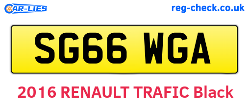 SG66WGA are the vehicle registration plates.