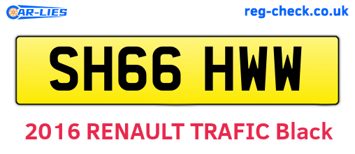 SH66HWW are the vehicle registration plates.
