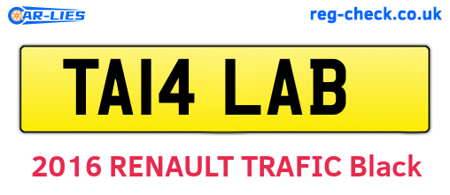TA14LAB are the vehicle registration plates.
