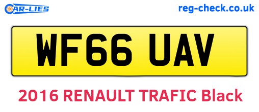 WF66UAV are the vehicle registration plates.
