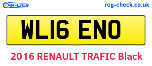 WL16ENO are the vehicle registration plates.