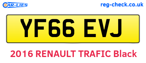 YF66EVJ are the vehicle registration plates.