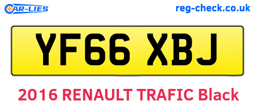 YF66XBJ are the vehicle registration plates.