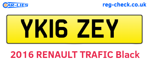 YK16ZEY are the vehicle registration plates.