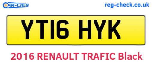 YT16HYK are the vehicle registration plates.